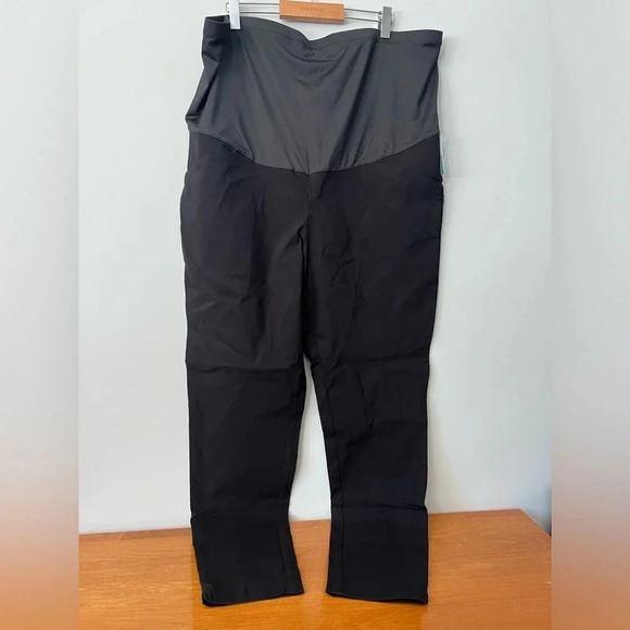 Maurices Maternity Pull On Bengaline Black Dress Pants Skinny | 18W - Picture 3 of 9